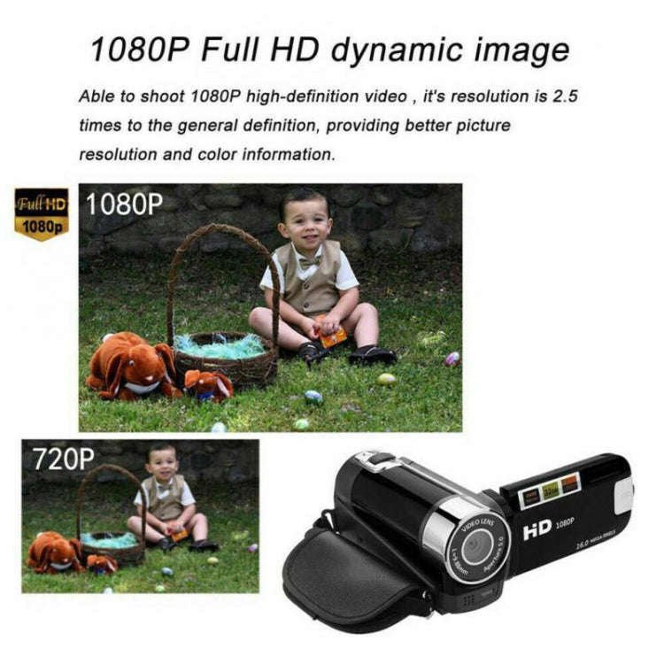 16X Digital Zoom HD 16 Million Pixel Home Travel DV Camera, EU Plug(Black)