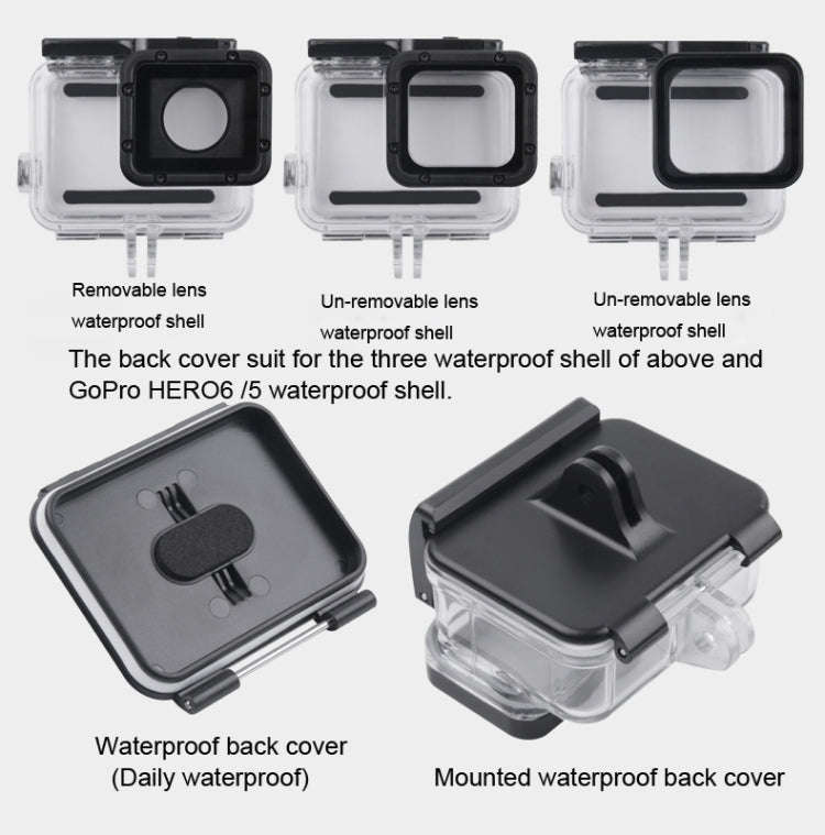 Clamp Mount Connecting Adapter Kit with Waterproof Back Cover for GoPro HERO6 /5(Black)
