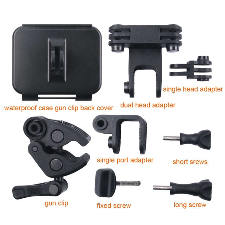 Clamp Mount Connecting Adapter Kit with Waterproof Back Cover for GoPro HERO6 /5(Black)