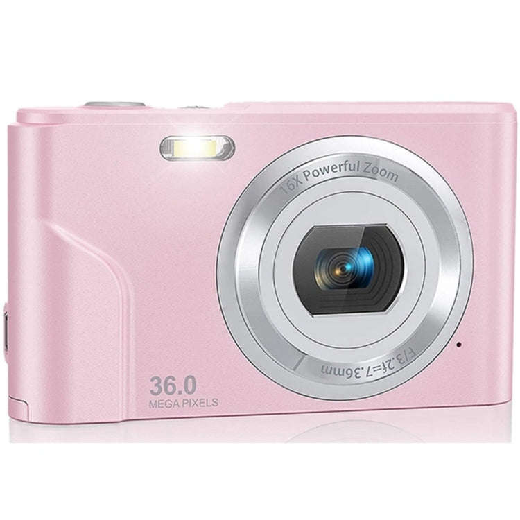 DC311 2.4 inch 36MP 16X Zoom 2.7K Full HD Digital Camera Children Card Camera, EU Plug(Pink)