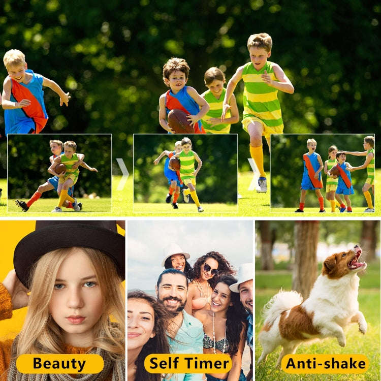 DC311 2.4 inch 36MP 16X Zoom 2.7K Full HD Digital Camera Children Card Camera, EU Plug(Black)