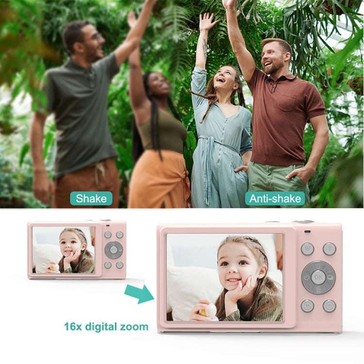 DC402 2.4 inch 44MP 16X Zoom 2.7K Full HD Digital Camera Children Card Camera, UK Plug (Black)