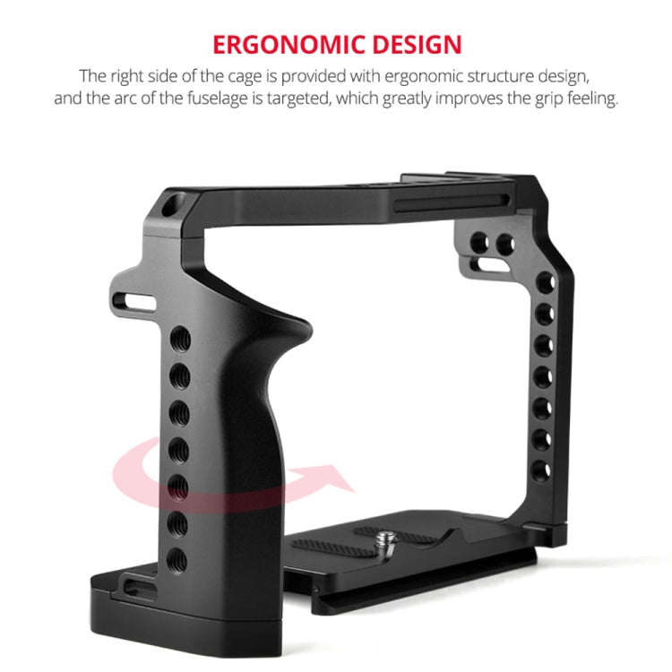 YELANGU C22 YLG0334B Video Camera Cage Stabilizer with Handle for Canon EOS R5/R6 (Black)