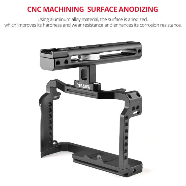 YELANGU C22 YLG0334B Video Camera Cage Stabilizer with Handle for Canon EOS R5/R6 (Black)