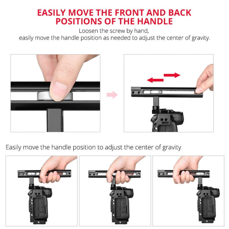 YELANGU C22 YLG0334B Video Camera Cage Stabilizer with Handle for Canon EOS R5/R6 (Black)