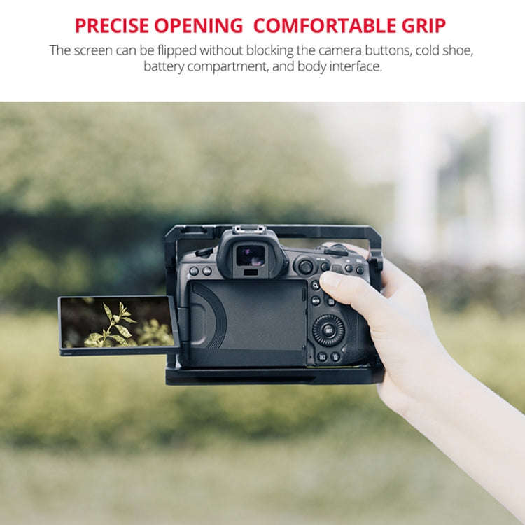 YELANGU C22 YLG0334B Video Camera Cage Stabilizer with Handle for Canon EOS R5/R6 (Black)