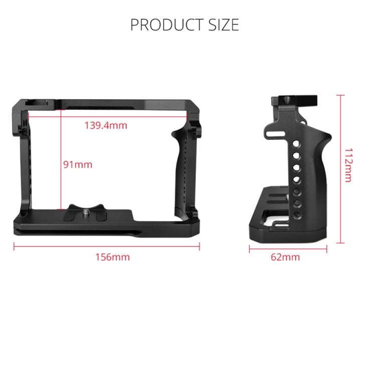 YELANGU C22-A YLG0334B-A Video Camera Cage Stabilizer for Canon EOS R5/R6/R(Black)