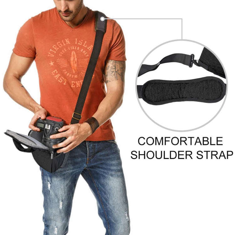 CADEN D11 Waterproof Crossbody Shoulder SLR Camera Bag, Size: 20.5 x 16 x 27cm (Black)