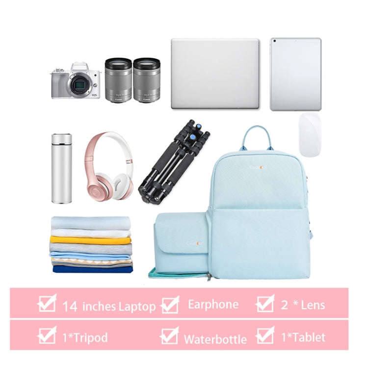 CADeN Camera Layered Laptop Backpacks Large Capacity Shockproof Bags, Size: 37 x 17 x 30cm (Pink)