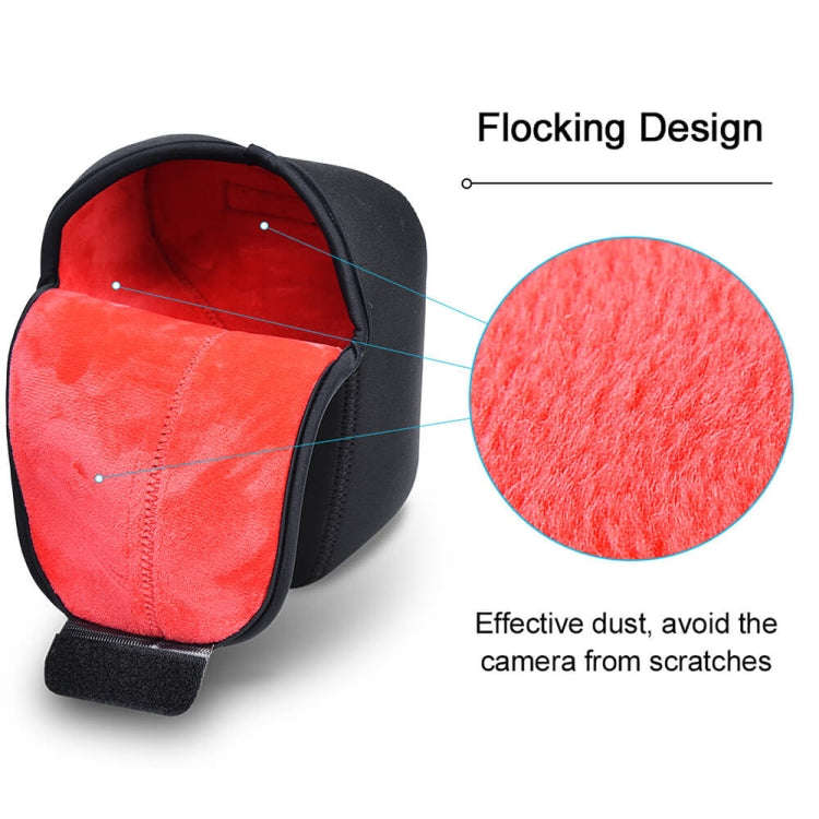 CADeN H6 Shockproof Waterproof Camera Liner Neoprene Bag Case, Size: 17 x 10.5 x 22cm (Black Red)