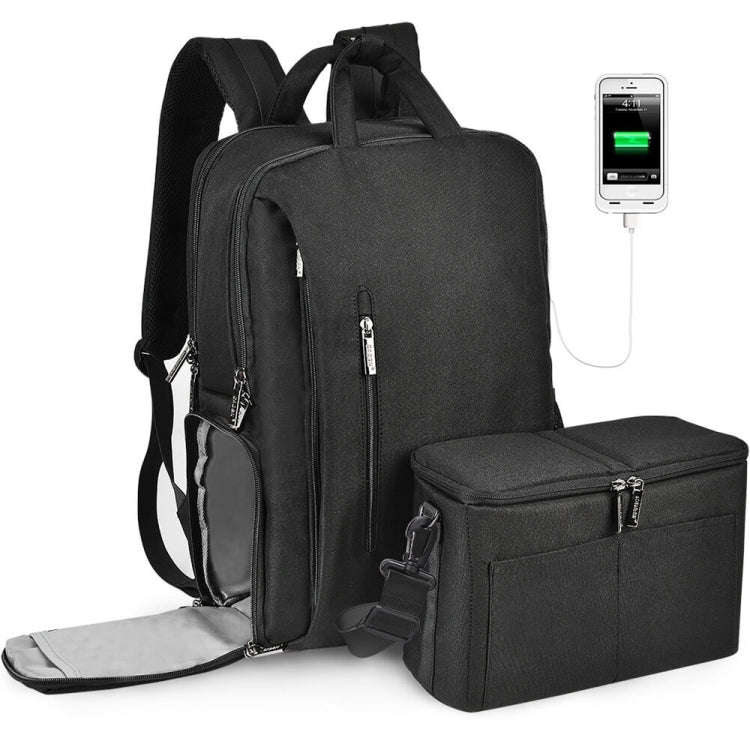 CADeN L5 III Multi-function Digital Camera Dual Shoulders Bag Backpack (Black)