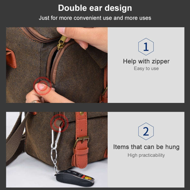CADEN N1 Simple Retro Multifunctional Canvas Waterproof Digital Camera Photography Bag (Coffee)