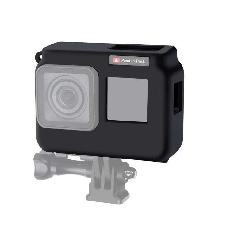 For Insta360 One R 4K with Frame Shockproof Silicone Protective Case with Lens Cap Cover(Black)