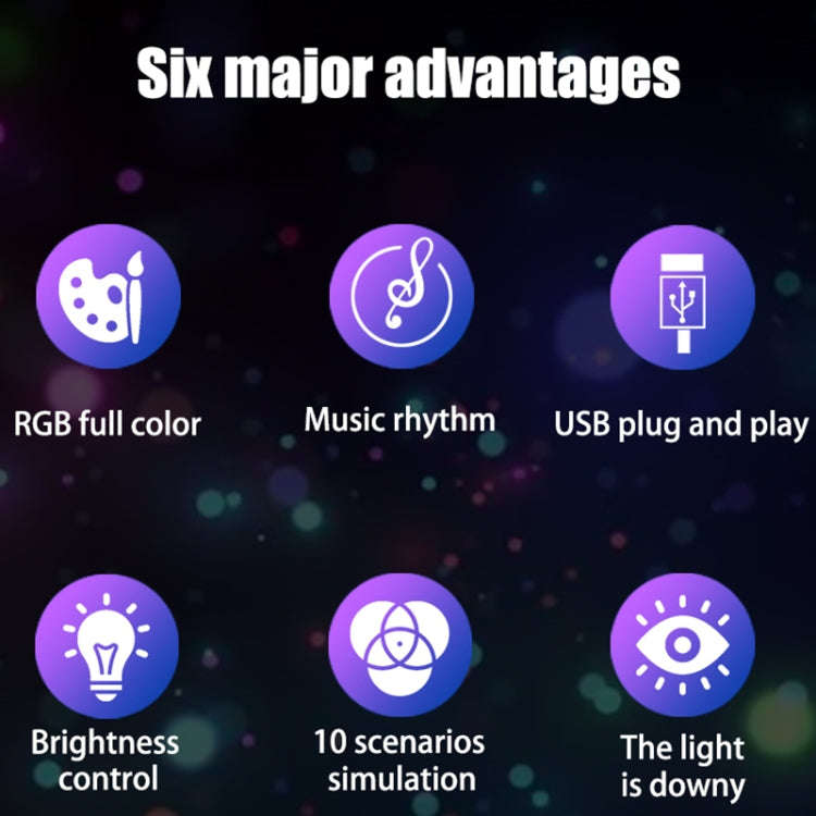 LUXCEO Mood2 RGB Atmosphere Fill Light Desktop Rhythm Pickup Lamp with Remote Control (US Plug)