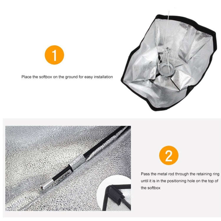 Godox 60 x 60cm Rectangle Softbox Photo Studio Bowens Mount Diffuser for Speedlite (Black)