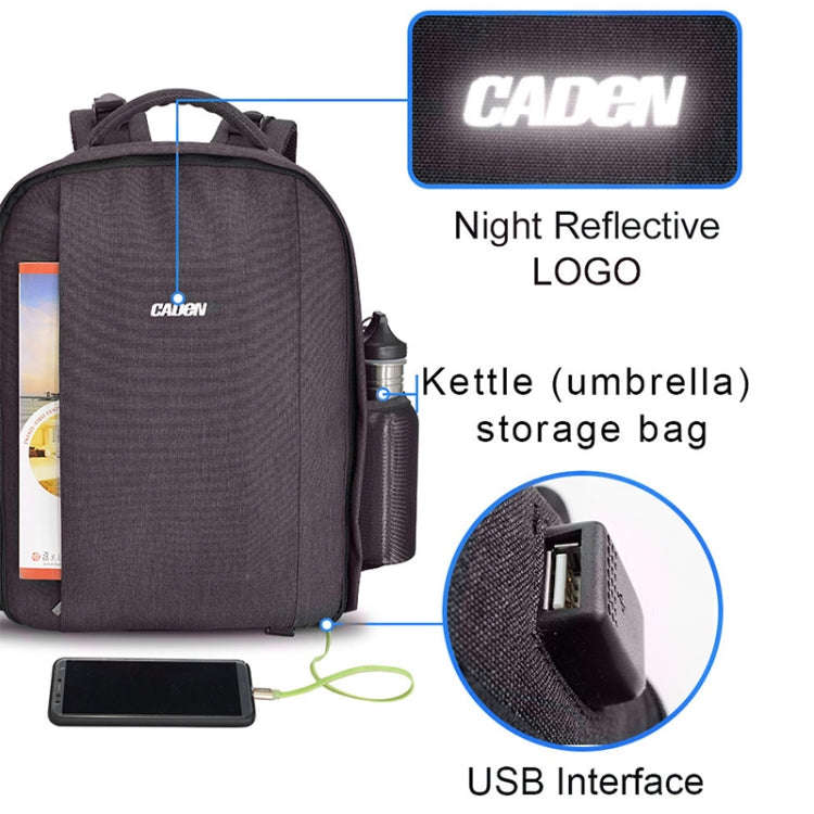 CADeN Multifunctional Shoulder SLR Camera Lens Bag Photography Backpack (Coffee)