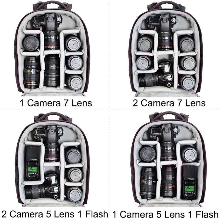 CADeN Multifunctional Shoulder SLR Camera Lens Bag Photography Backpack (Coffee)