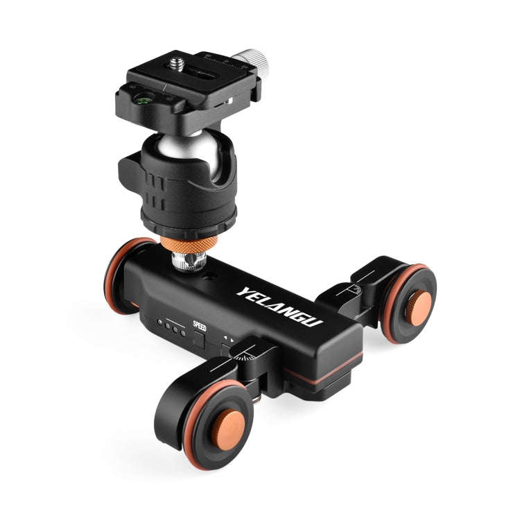 YELANGU L4X Camera Wheel Dolly Electric Track Slider 3-Wheel Dolly Car with Remote & Ballhead, Lo...