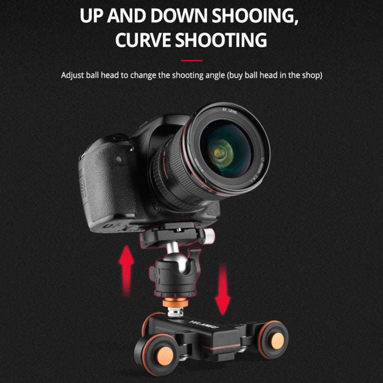 YELANGU L4X Camera Wheel Dolly Electric Track Slider 3-Wheel Dolly Car with Remote & Ballhead, Lo...