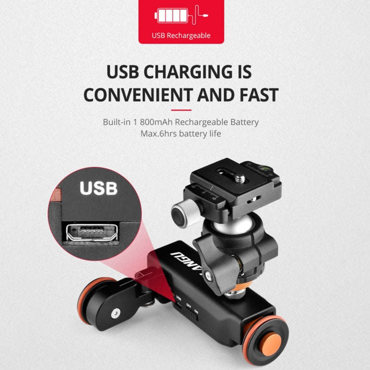 YELANGU L4X Camera Wheel Dolly Electric Track Slider 3-Wheel Dolly Car with Remote & Ballhead, Lo...