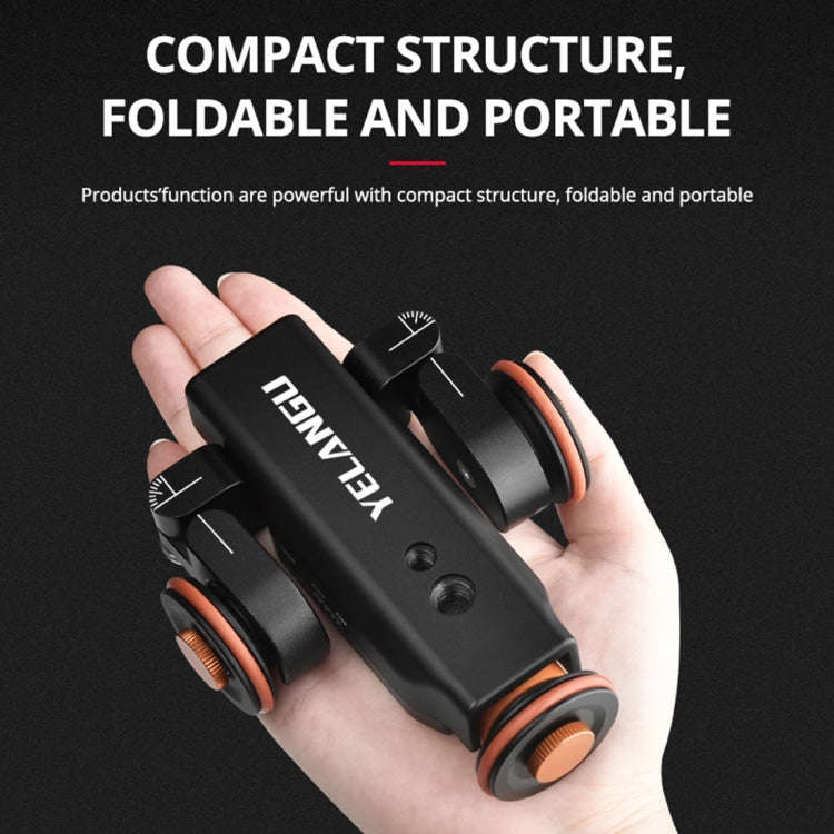 YELANGU L4X Camera Wheel Dolly Electric Track Slider 3-Wheel Dolly Car with Remote & Ballhead, Lo...