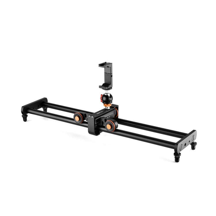 YELANGU L60E 60cm Slide Rail Track + L4 3-Wheel Video Dolly with PC142 Phone Clamp & Ballhead