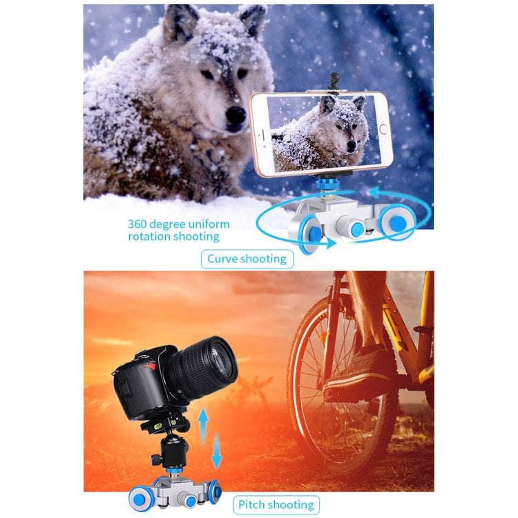 YELANGU L3 Camera Wheels Autodolly Electric Track Slider Car, Load: 6kg (Blue)