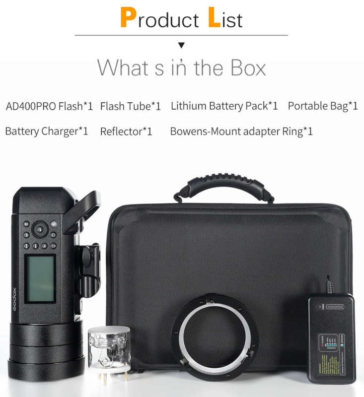 Godox  AD400 Pro WITSTRO 400Ws All-in-One Outdoor Flash 2.4GHz Speedlite Light(AU Plug)
