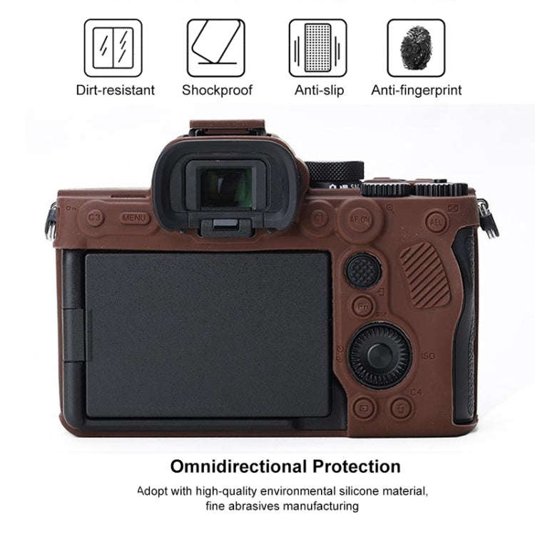 Soft Silicone Protective Case for Sony A7 IV (Coffee)