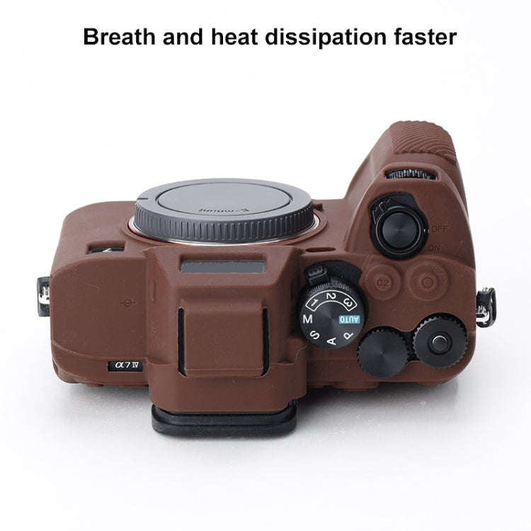 Soft Silicone Protective Case for Sony A7 IV (Coffee)