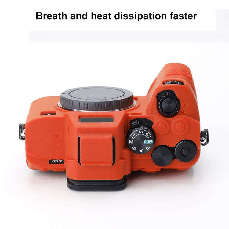 Soft Silicone Protective Case for Sony A7 IV (Orange)