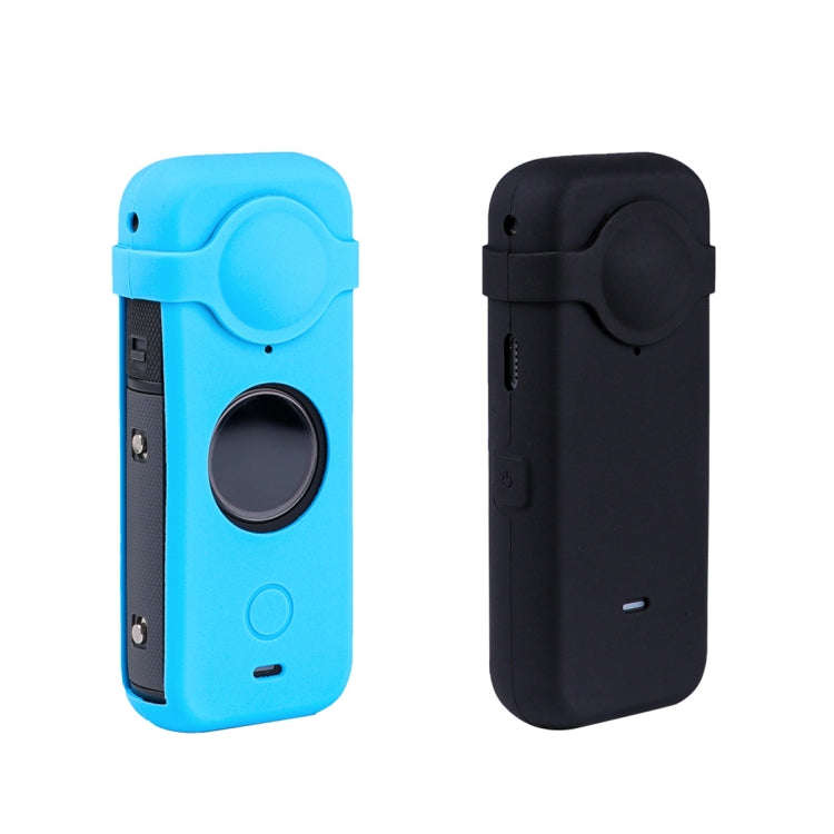 Full Body Dust-proof Silicone Case with Lens Cover for Insta360 ONE X2(Black)