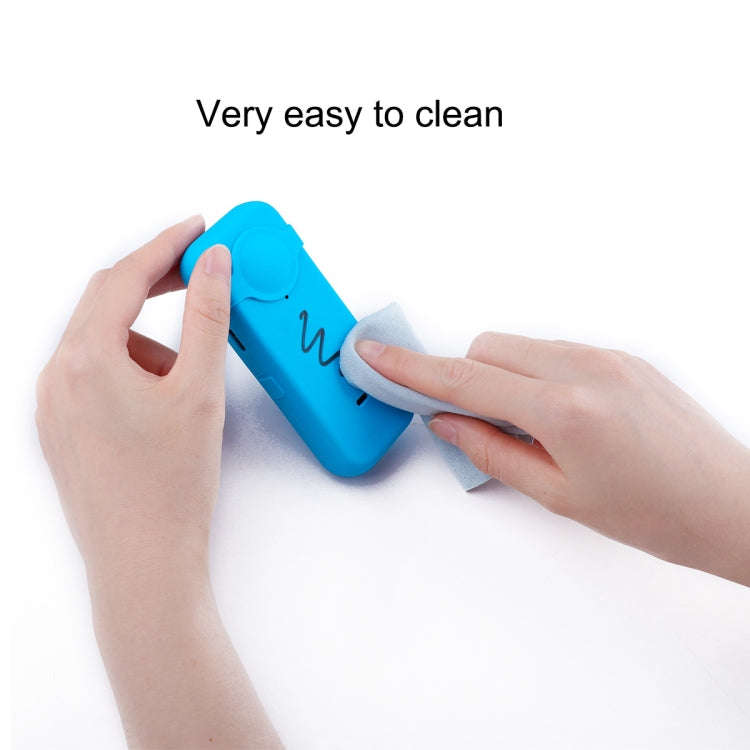 Full Body Dust-proof Silicone Case with Lens Cover for Insta360 ONE X2(Blue)