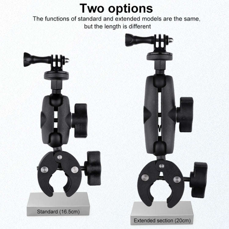 Extended Version 360 Rotation Adjustable Action Camera Bike Motorcycle Handlebar Holder (Black)