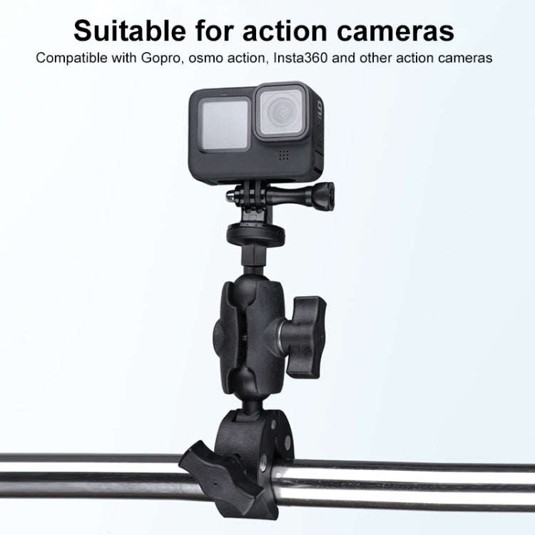 Extended Version 360 Rotation Adjustable Action Camera Bike Motorcycle Handlebar Holder (Black)