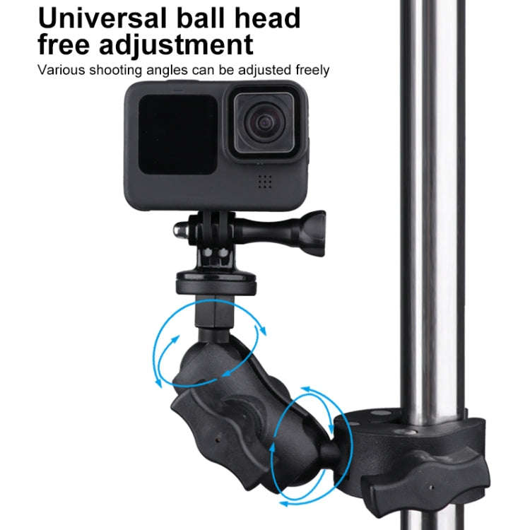 Extended Version 360 Rotation Adjustable Action Camera Bike Motorcycle Handlebar Holder (Black)