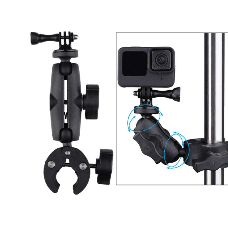 Extended Version 360 Rotation Adjustable Action Camera Clamp Plier Base Holder (Black)