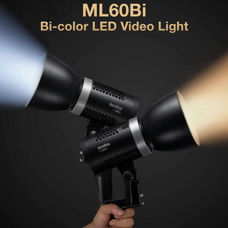 Godox ML60BI 60W LED Light 2800-6500K Brightness Adjustment Video Studio Flash Light(EU Plug)
