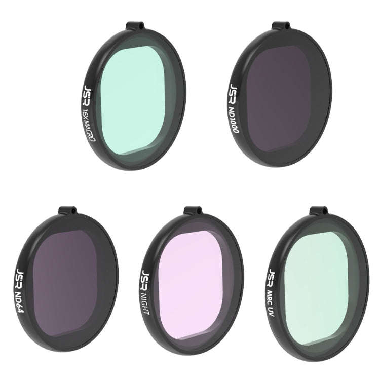 JSR Round Housing 5 in 1 UV+NIGHT+ND1000+ND64+16X Macro Lens Filter for GoPro HERO8 Black