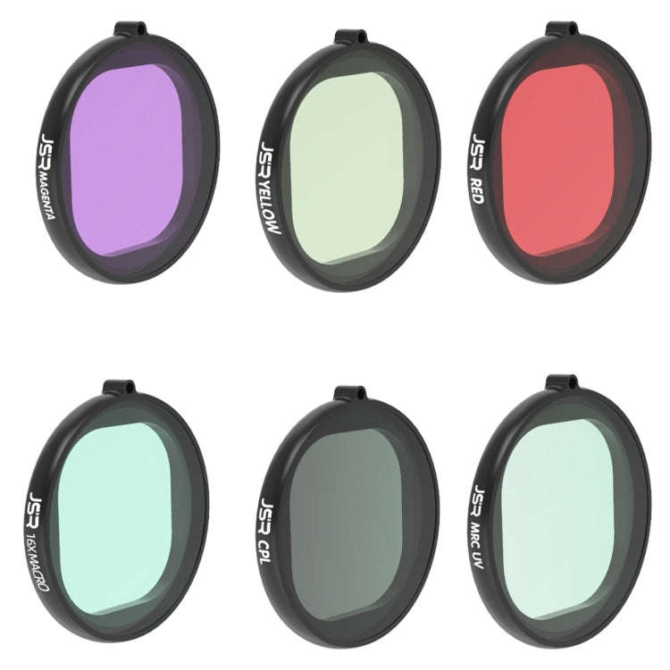 JSR Round Housing Diving 6 in 1 UV + CPL + 16X Macro + Red + Yellow + Purple Lens Filter for GoPr...