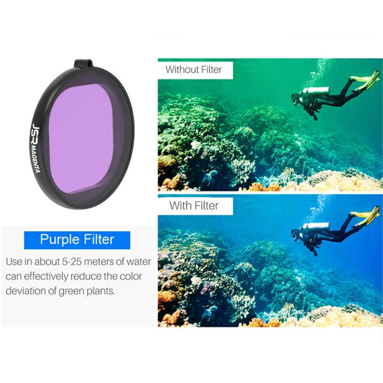 JSR Round Housing Diving 6 in 1 UV + CPL + 16X Macro + Red + Yellow + Purple Lens Filter for GoPr...
