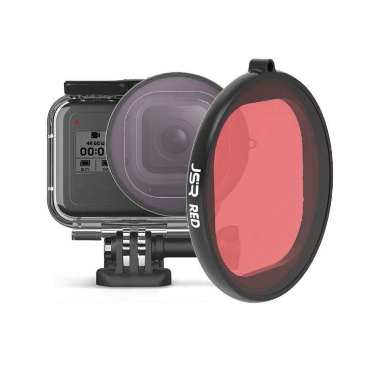 JSR Round Housing Diving Color Lens Filter for GoPro HERO8 Black(Red)