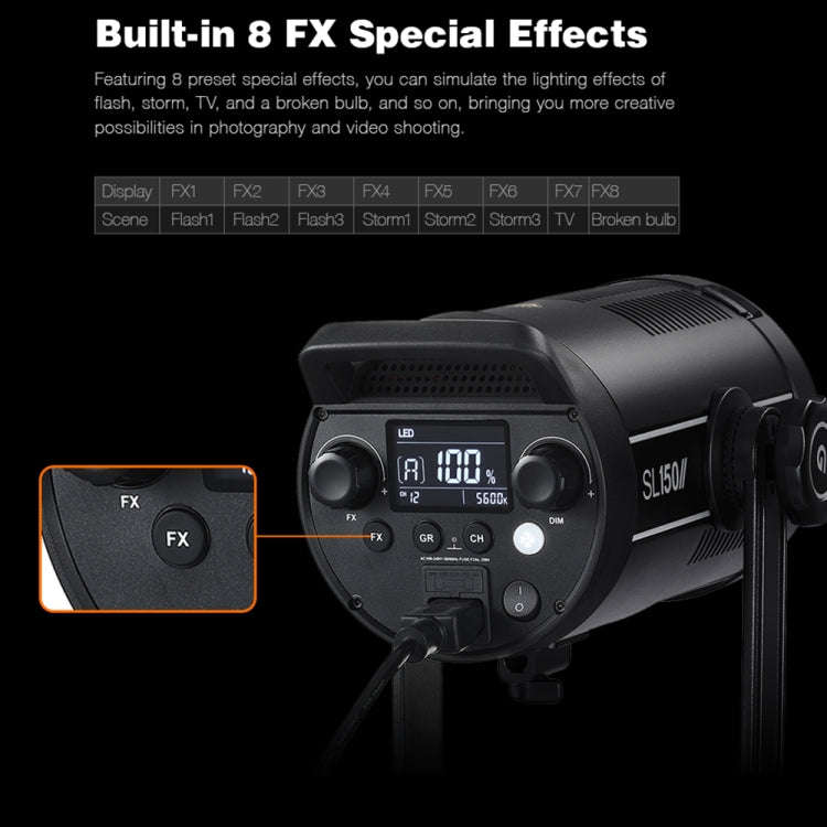 Godox SL150II 150W 5600K Daylight-balanced LED Light Studio Continuous Photo Video Light(AU Plug)