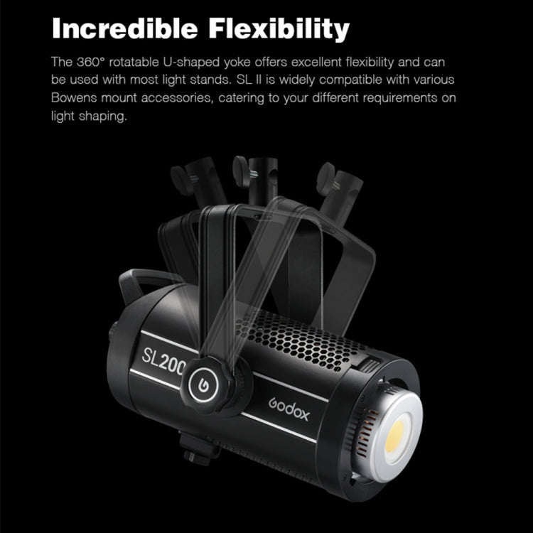 Godox SL200II 200W 5600K Daylight-balanced LED Light Studio Continuous Photo Video Light(US Plug)