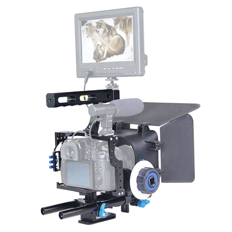 YELANGU YLG1105A Handle Video Camera Cage Stabilizer Kit with Matte Box & Follow Focus for Panaso...