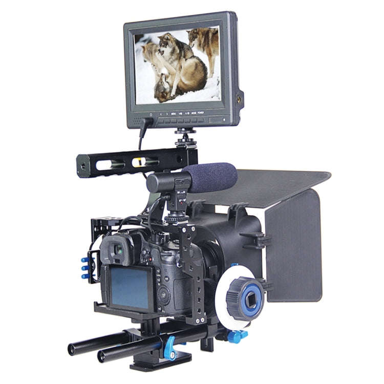 YELANGU YLG1105A Handle Video Camera Cage Stabilizer Kit with Matte Box & Follow Focus for Panaso...
