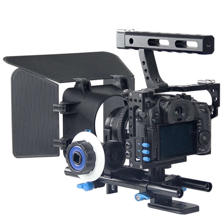 YELANGU YLG1105A Handle Video Camera Cage Stabilizer Kit with Matte Box & Follow Focus for Panaso...
