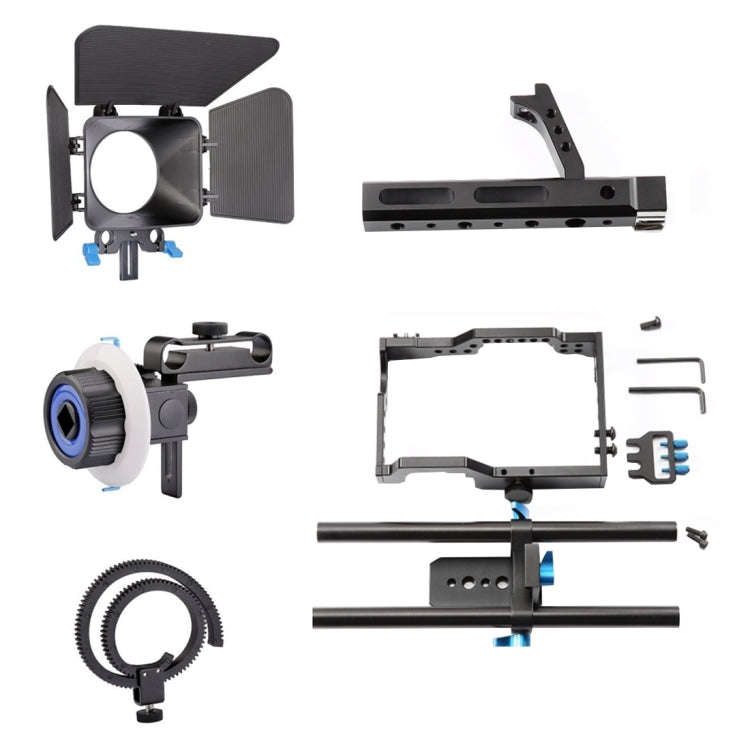 YELANGU YLG1105A Handle Video Camera Cage Stabilizer Kit with Matte Box & Follow Focus for Panaso...