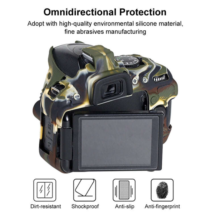 Soft Silicone Protective Case for Nikon D5200 (Camouflage)
