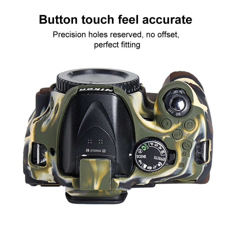 Soft Silicone Protective Case for Nikon D5200 (Camouflage)